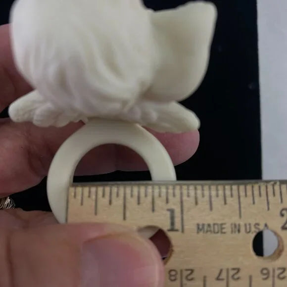 Vintage Pair Of White Bisque Porcelain Angel Candle Huggers Figurines - Picture 9 of 9